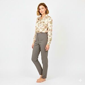 Neiman Marcus | VTG Ribbed High Waisted Tailored Tapered Trouser Pants